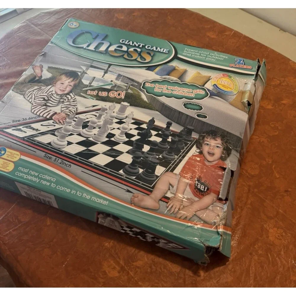 VTG Giant Garden Chess Set with 6” King Mat Board Indoor/Outdoor Complete in Box